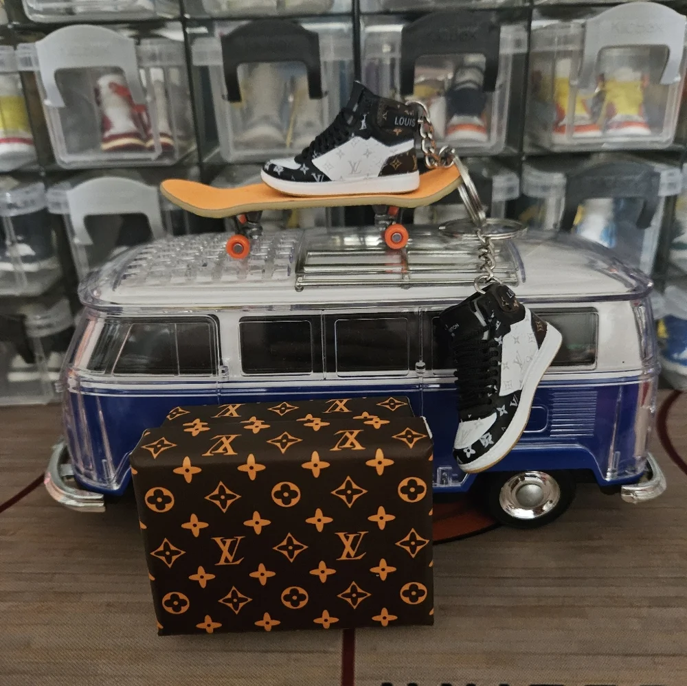 Louis Vuitton Black & White Sneaker Keychain Pair